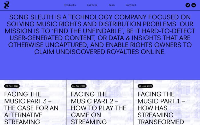 Song Sleuth website preview