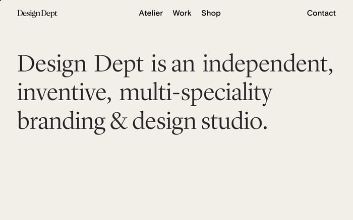 Design Dept website preview