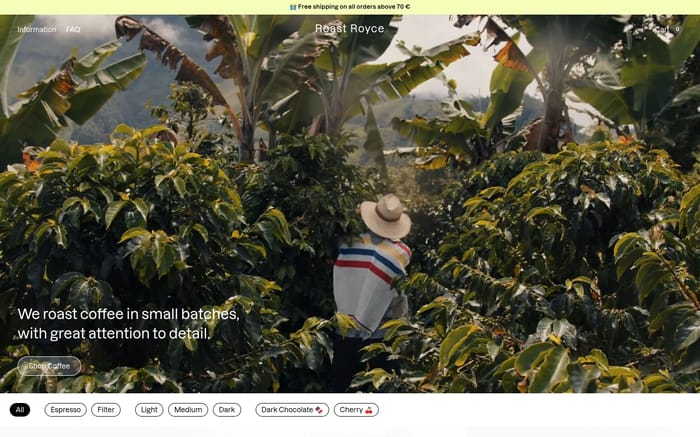 Roast Royce website preview