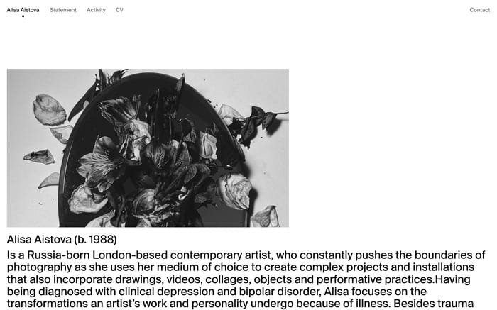 Alisa Aistova website preview