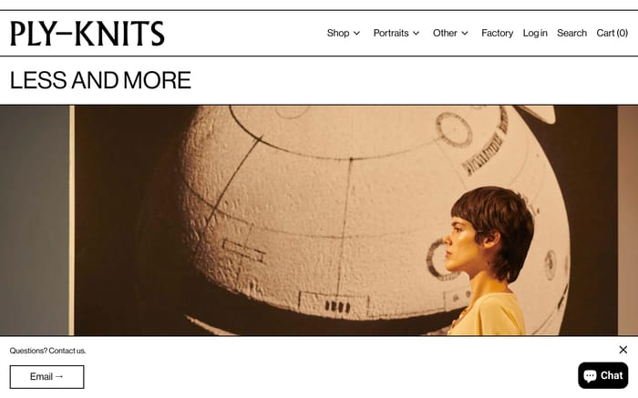 Ply Knits website preview
