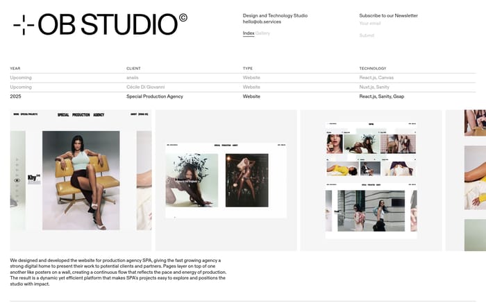OB Studio website preview