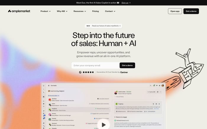 Amplemarket website preview