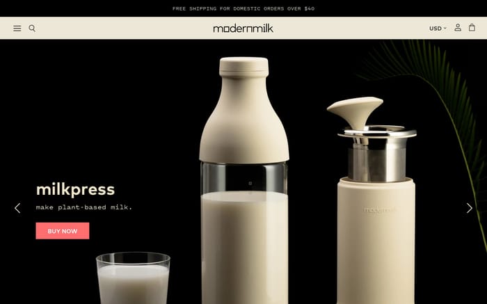 ModernMilk website preview