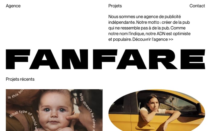 Fanfare Creative Agency website preview