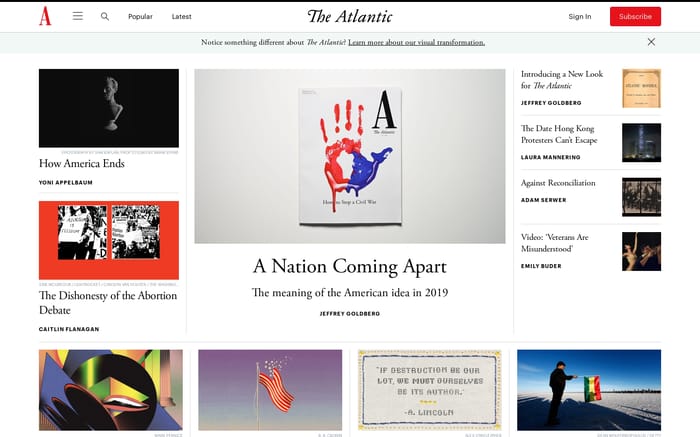 The Atlantic website preview
