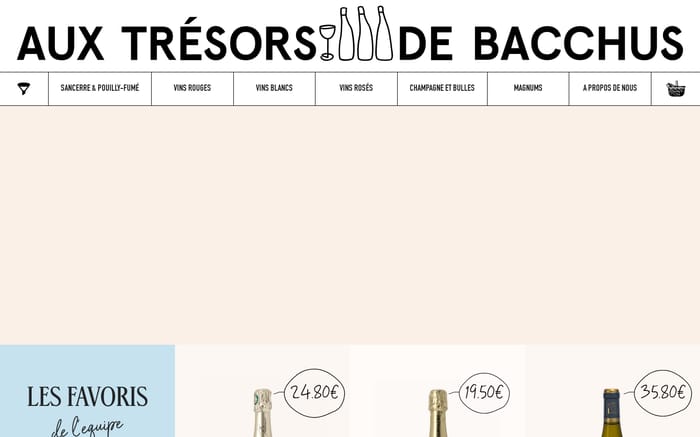 Trésors de Bacchus website preview