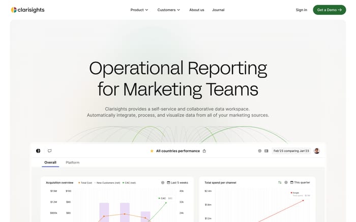 Clarisights website preview
