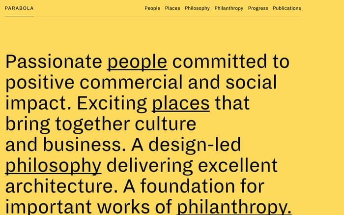 Parabola website preview