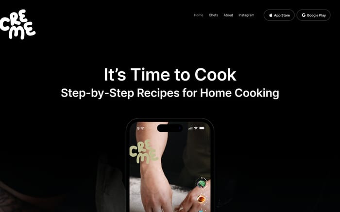 Creme website preview