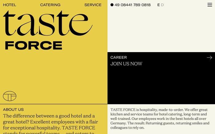 Taste Force website preview