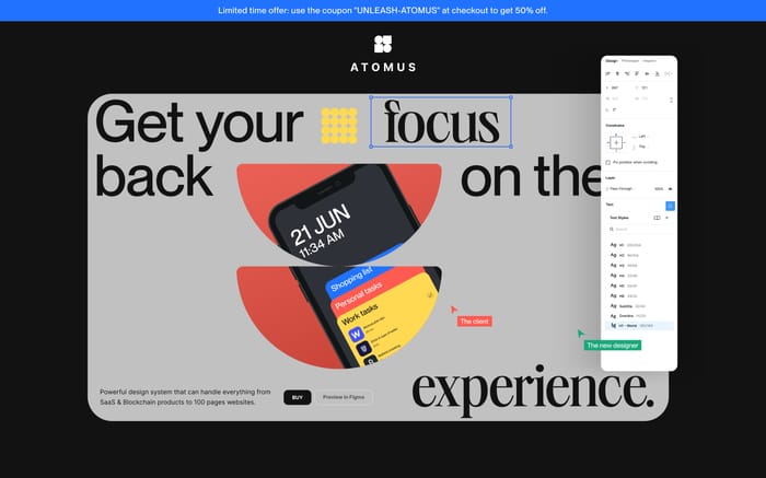 Atomus website preview