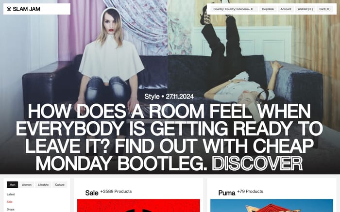 Slam Jam website preview