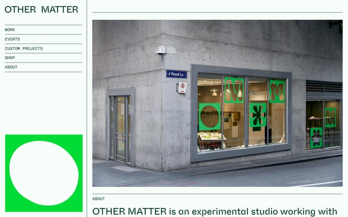 Other Matter website preview