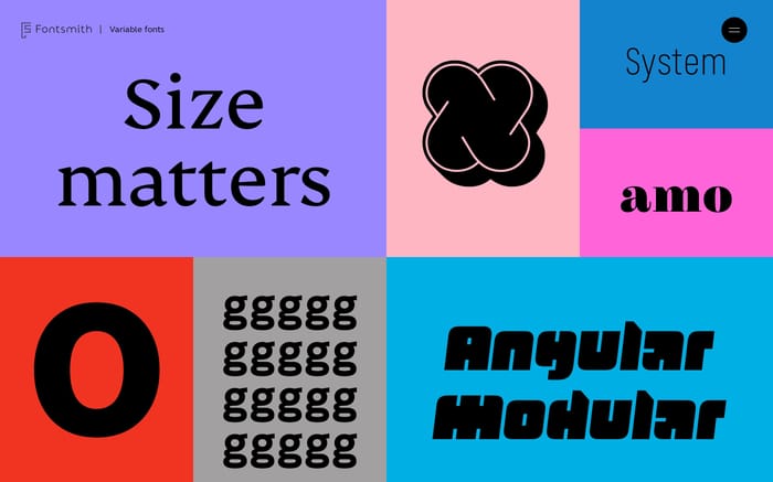 Fontsmith Variable Fonts website preview