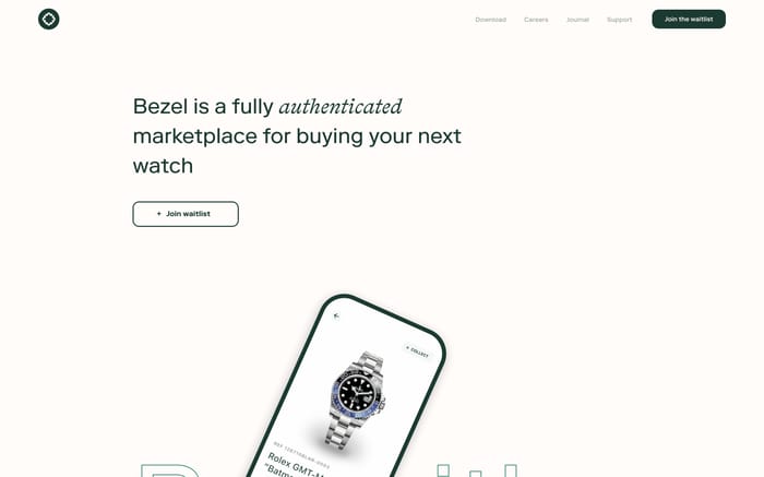 Bezel website preview