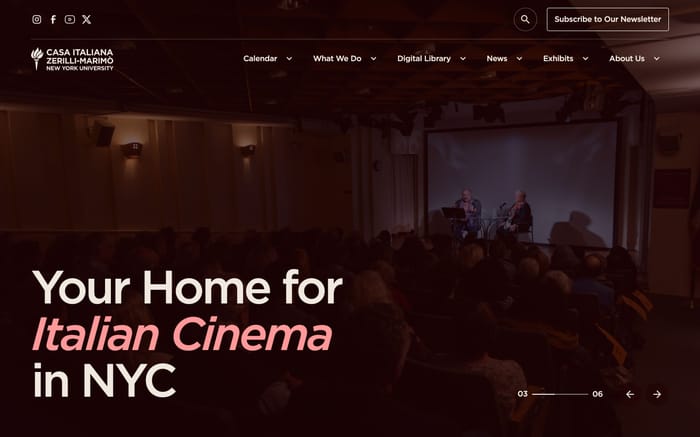 Casa Italiana Zerilli website preview
