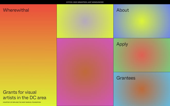 Wherewithal Grants website preview