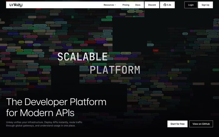 Unkey website preview