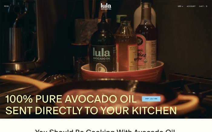 Lula Avocado Oil website preview