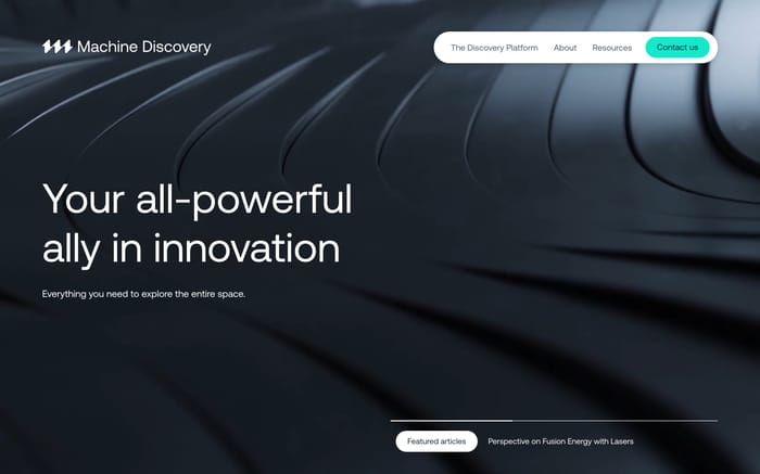 Machine Discovery website preview