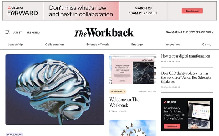 The Workback website preview
