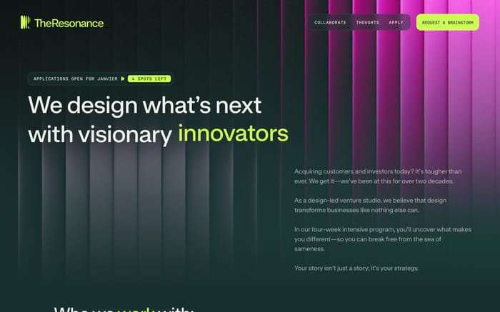 The Resonance website preview