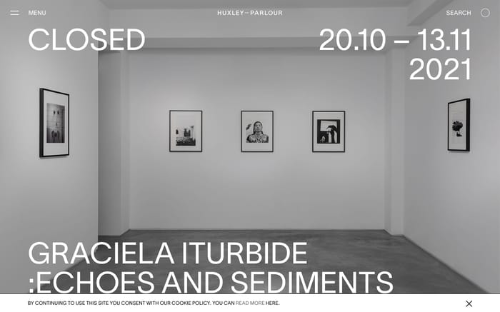Huxley Parlour Gallery website preview