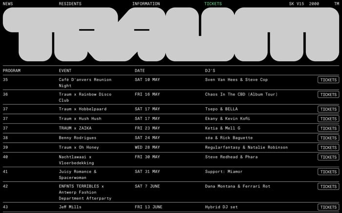 Traum Club website preview