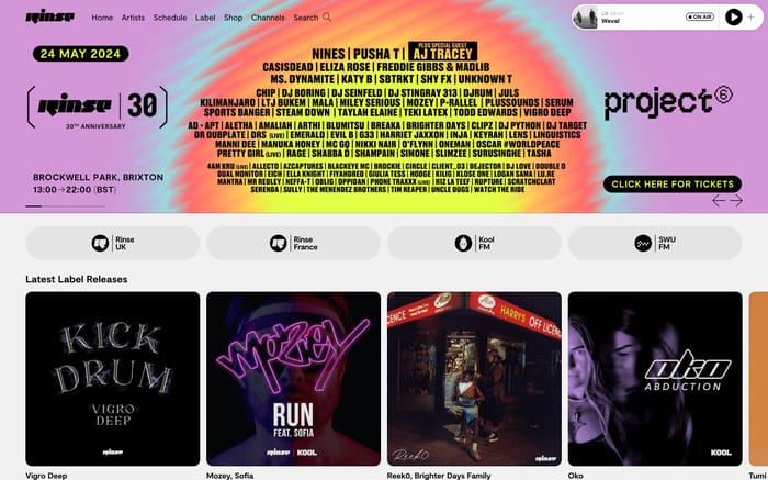 Rise FM website preview