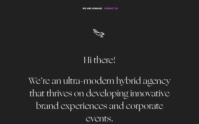 Homage website preview