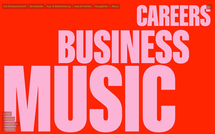 Music Business Careers website preview