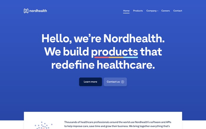 Nordhealth website preview