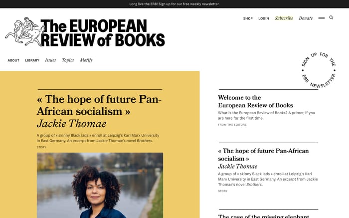 The European Review of Books website preview