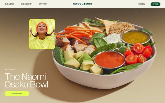 Sweetgreen website preview