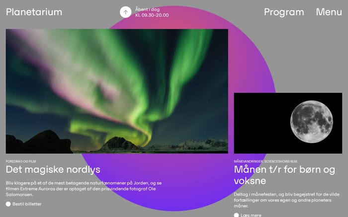 Planetarium - Forside website preview