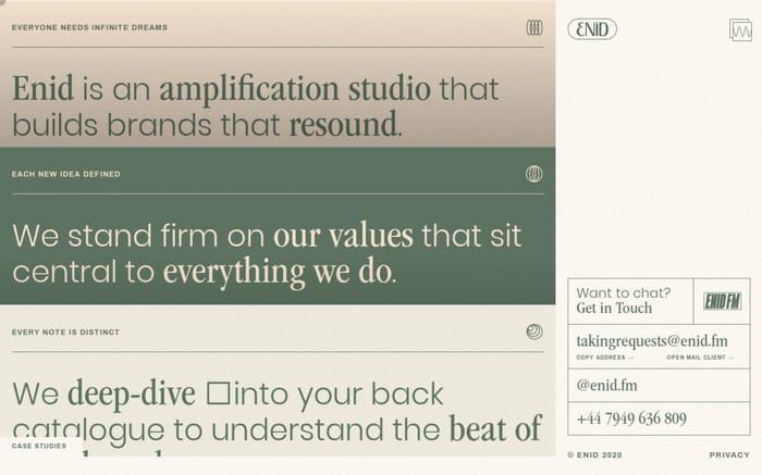 Enid.fm website preview