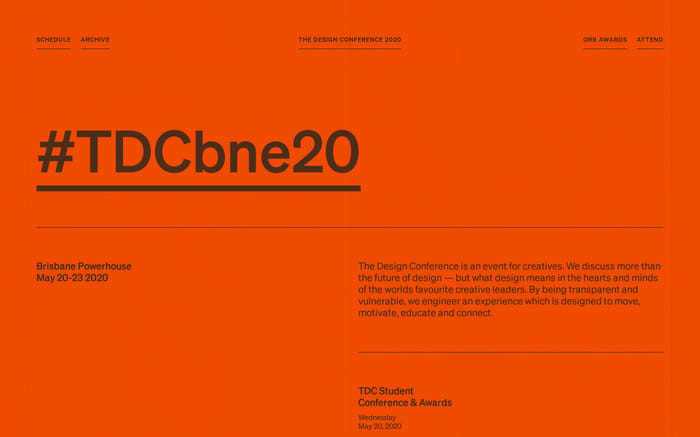 The Design Conference 2020 website preview