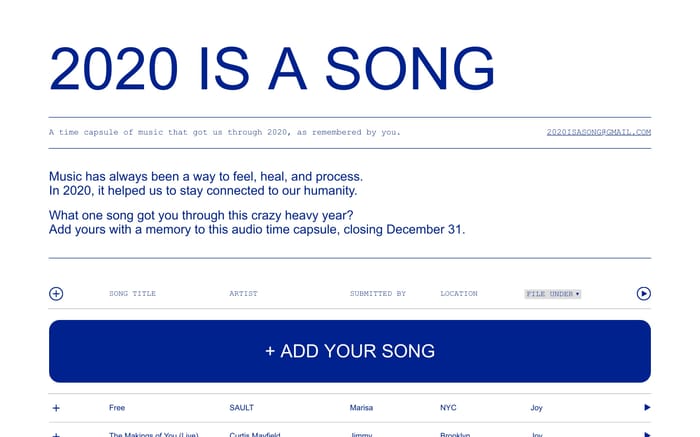 2020 is a song website preview