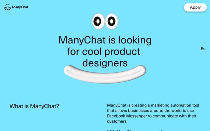 ManyChat needs designers website preview