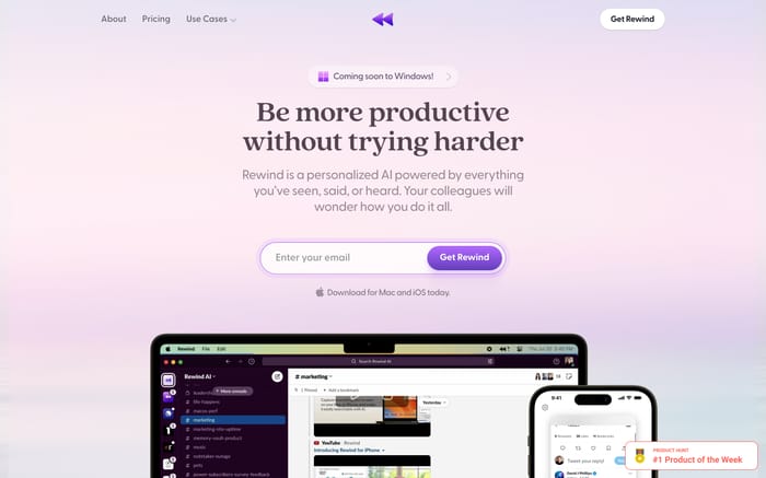 Rewind website preview