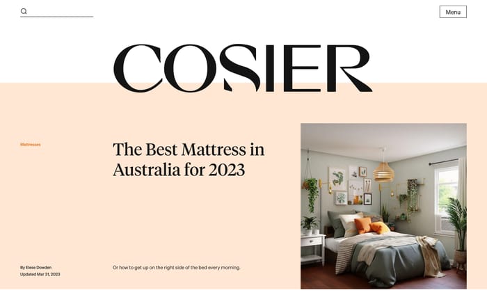 Cosier website preview