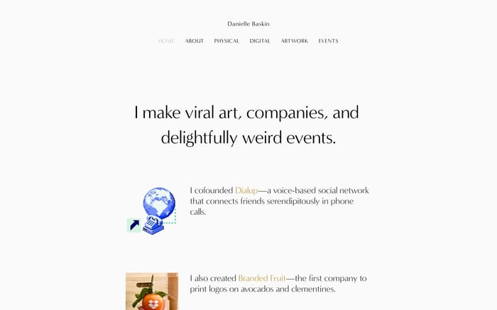 Danielle Baskin website preview