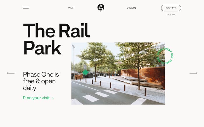 The Rail Park website preview