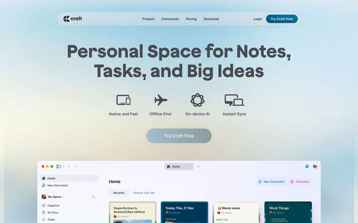 Craft website preview