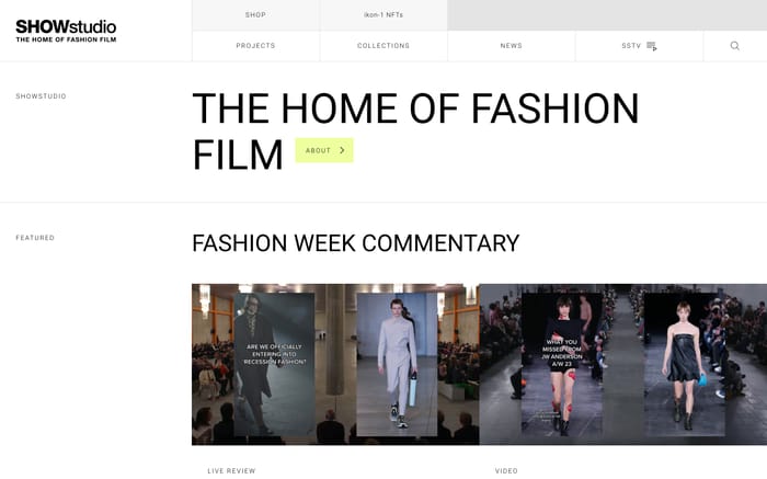 SHOWstudio website preview