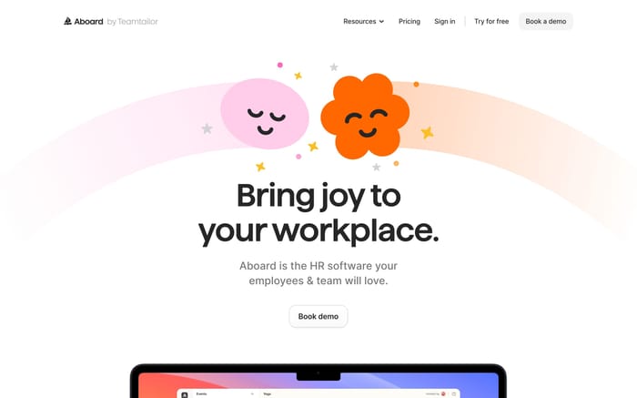 Aboard website preview