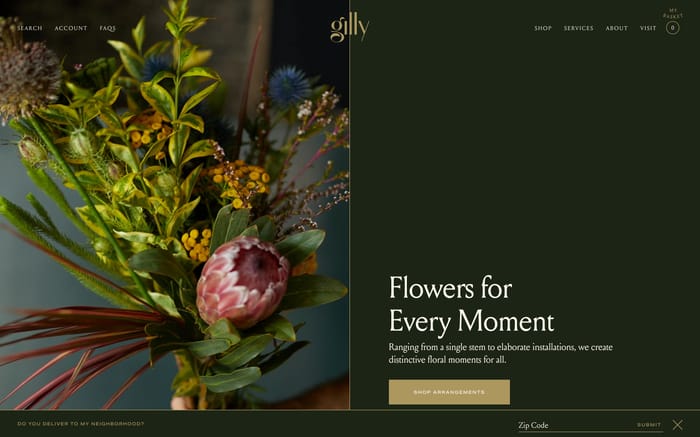 Gilly Flowers website preview
