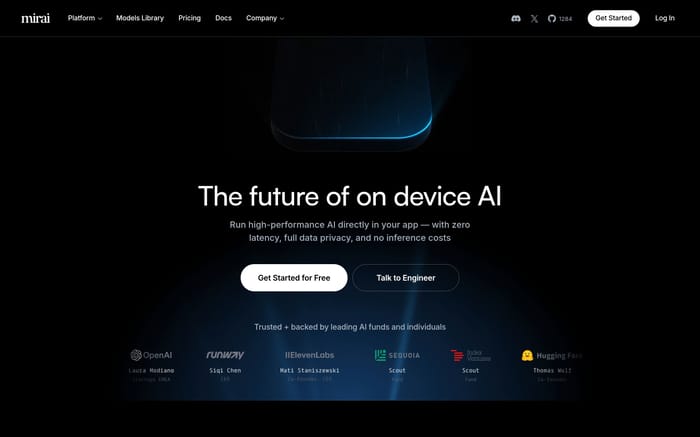 Mirai website preview