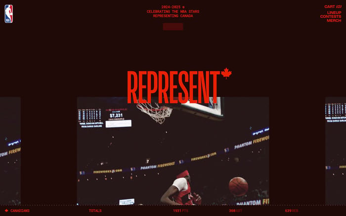 NBA Represent website preview